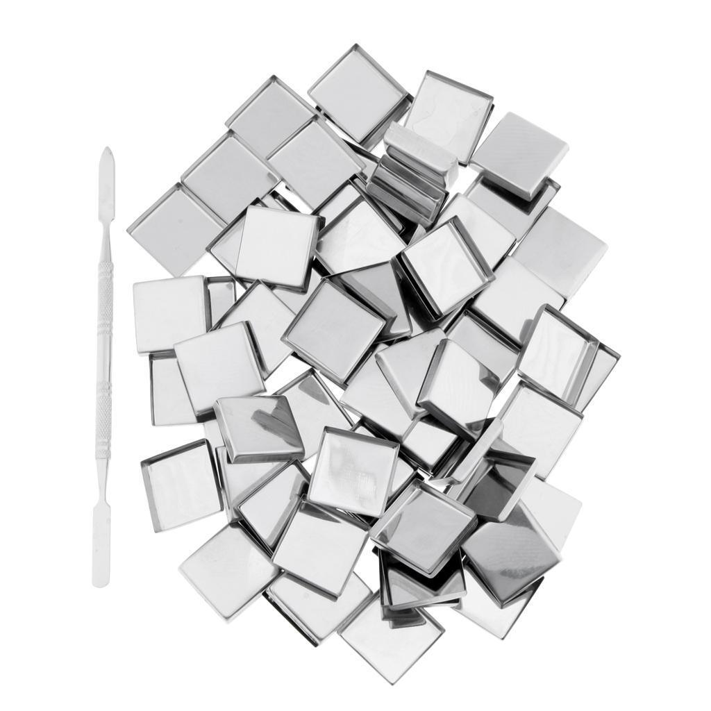 100Pcs Empty Eyeshadow Blush Makeup Pans Magnetic Tins Palette Square+Stick