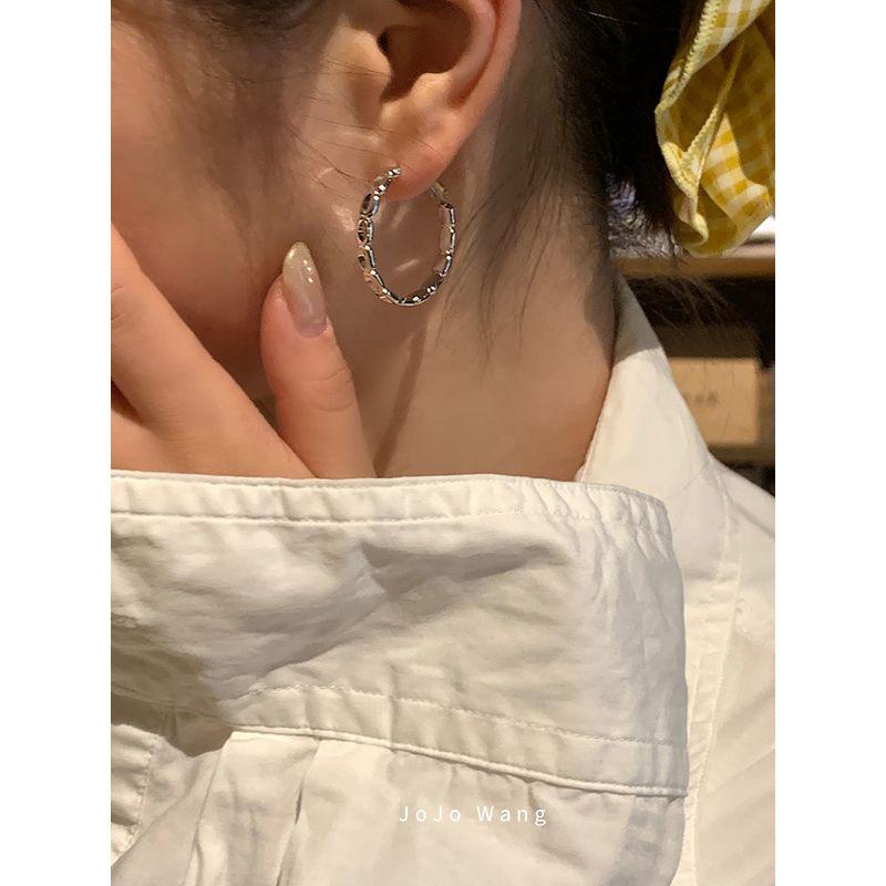 

Quality in the Cabinet! Hardware Awesome Ear Ring 925 Silver Needle Anti-Allergy Minority All-Match Ear Studs Earrings Earrings Default