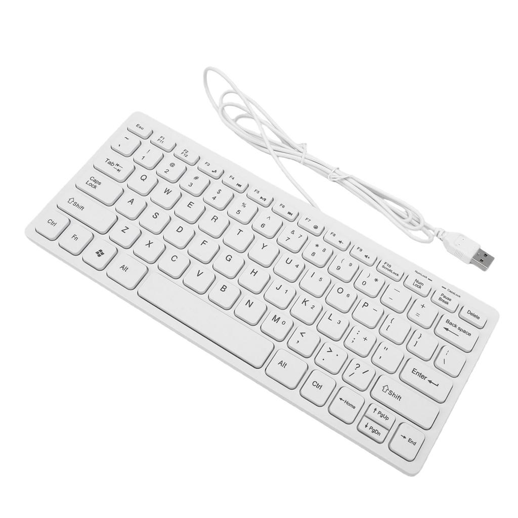 USB-Tastatur mit Kabel 78 Tasten Kompakte leise Tastatur für PC Laptop Tablets Desktop-Computer