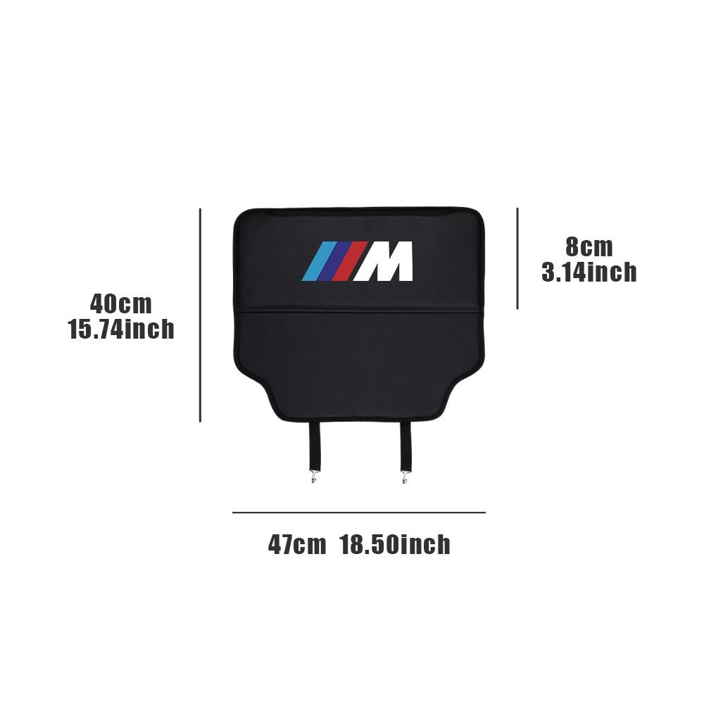 For BMW M Car Seat Back Storage Bag Multifunctional Storage Anti-Kick Mats Large Capacity Car Backseat Organizer Protector Pad
