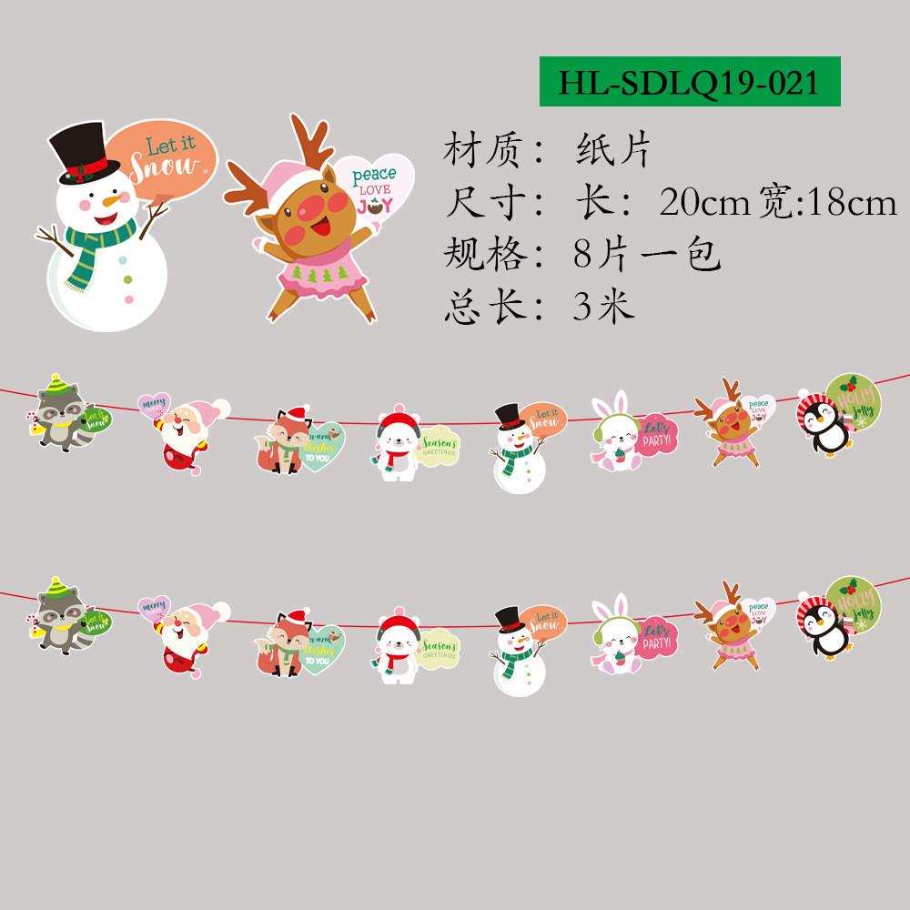 European Charming And American Style Christmas Paper Flag Banners Schools For