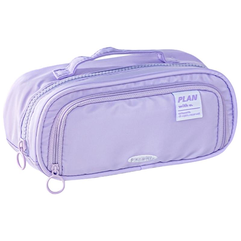 

Expandable Pencil Bag Stationery Bag Pencil Case Large Capacity Pencil Pouch Marker Pen Case School Office Supplies фіолетовий
