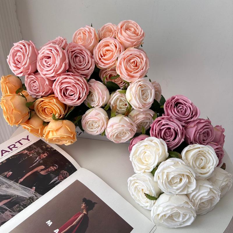 7-Head Imperial Concubine Rose Bouquet: Wedding, Table, Aisle, and Hotel Decor Simulation