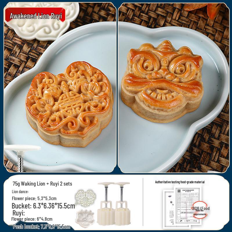 Set di Stampini per Torta Lunare di Metà Autunno: Strumento Manuale per Pressare Pasticcini alla Pelle di Ghiaccio e Fagioli Mung