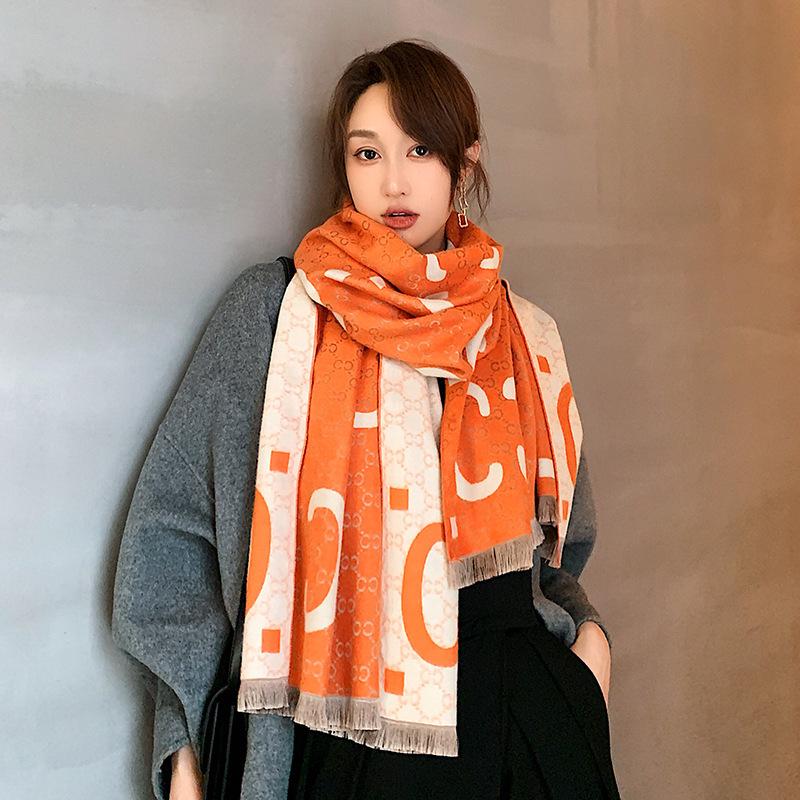 Women's Cashmere Blend Double-Sided Scarf - Autumn/Winter Warm Shawl, Versatile High-End Fashion