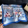 Korean Version of Gentle Simulation Silk Printing Women's Silk Scarf Square Scarf High-end Shawl Sunscreen Neck Scarf Headscarf Scarf
