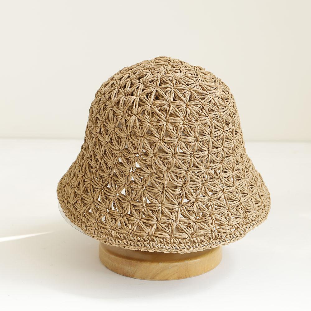 

2026 NEW Handmade High quality Minimalist Hollow-out Sun Hat Floppy Summer Hats For Women Beach Panama Straw Dome Bucket Hat 56-58cm хакі