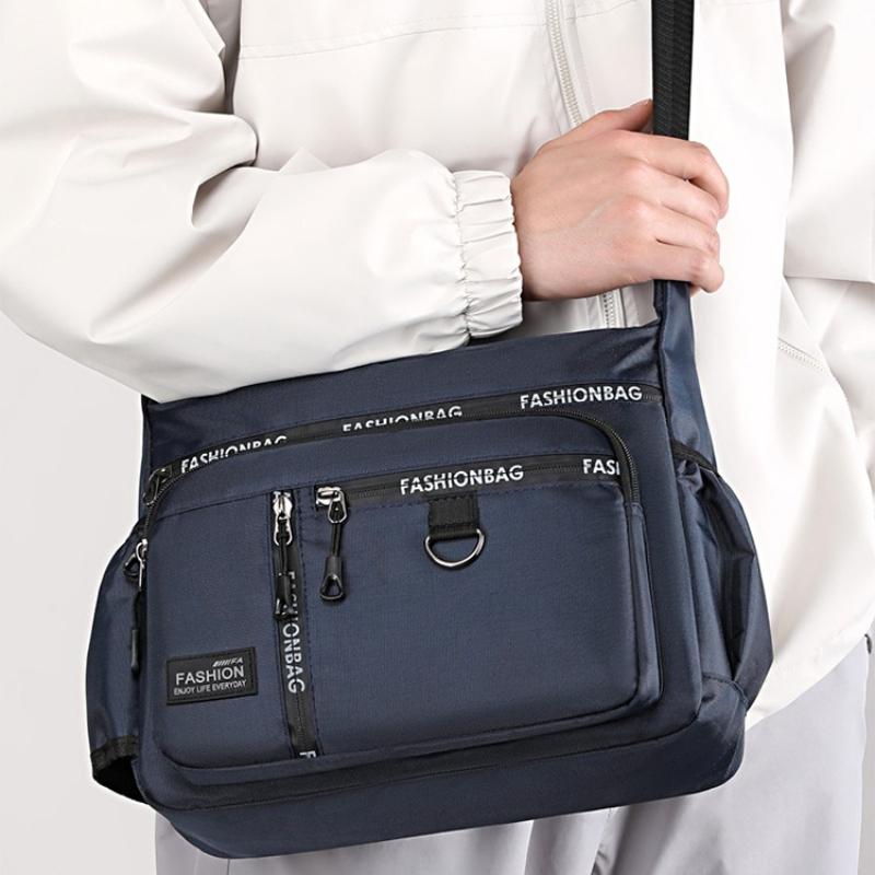 1Pc Large Capacity Men's Shoulder Bag Crossbody Bag Wear-resistant Waterproof Multi-pocket Shoulder Bag Business Bag Leisure Bag Waterproof