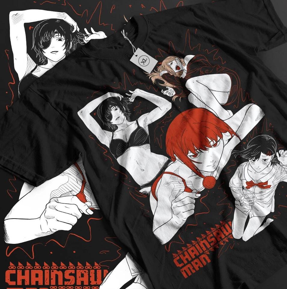 Makima Power Kobeni Reze TShirt Chainsaw Denji Horror Anime Gift Shirt Black S