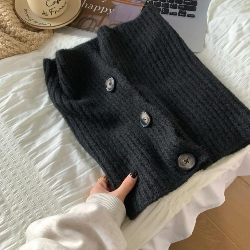 Warmer Winter-Strickhalsschal für Damen, modisches Design, gestreift, einfarbig, Wollgarn, magischer Ring, Schals, Kaschmir, Bufanda, Schalldämpfer