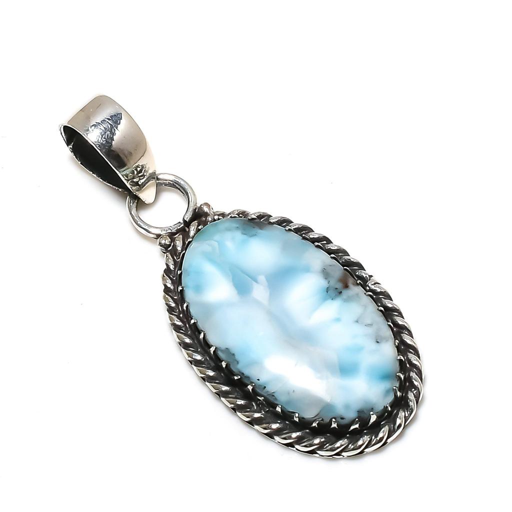 Larimar Gemstone Handmade 925 Sterling Silver Jewelry Pendant, Natural Larimar, Holiday Gift for Her Jewelry for Special Occasions