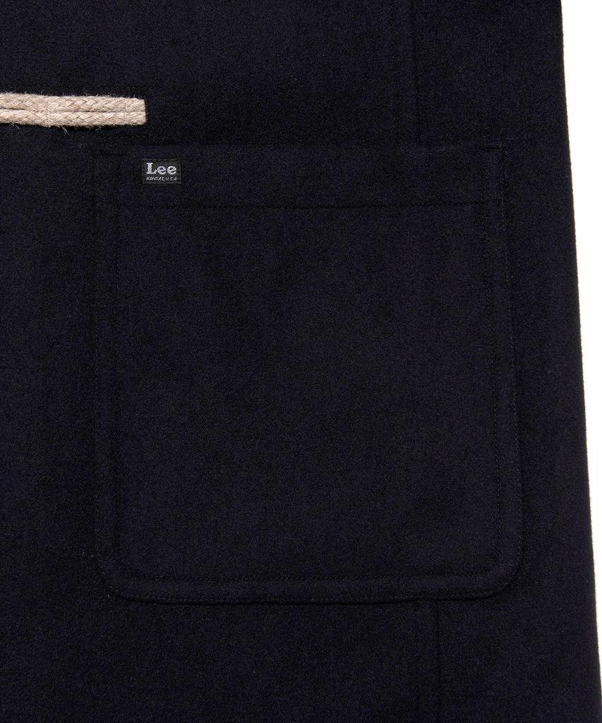 Lee Wool Blend Long Duffle Coat Navy