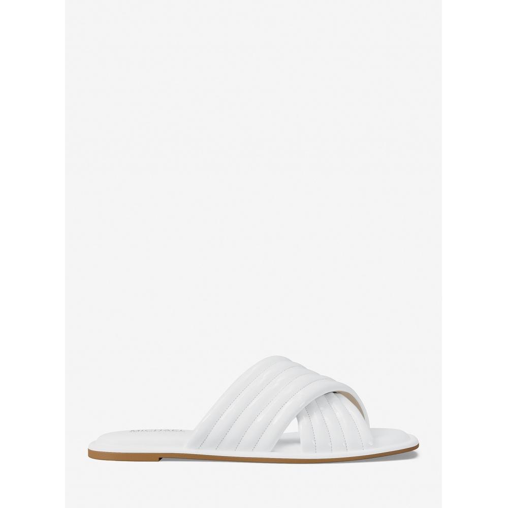 Michael Kors Portia Flat Slide Sandal 49t5pofa1a1999 Optic White