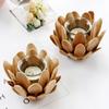 Retro Wooden Petal Candle Holder Romantic Elegant Flower Tea Light Rack Unique European Style Candle Stands Home Room Decor