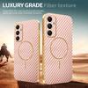 For Samsung Galaxy A05s 4G Phone Case Carbon Fiber Textured Electroplated TPU Back Cover