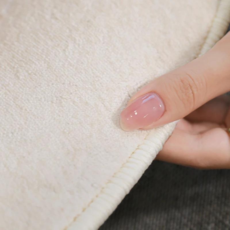 Cream Style Carpets for Living Room Fluffy Soft Round Bedroom Decor Rug Luxury Dressing Table Carpet Home Thick Plush Floor Mat