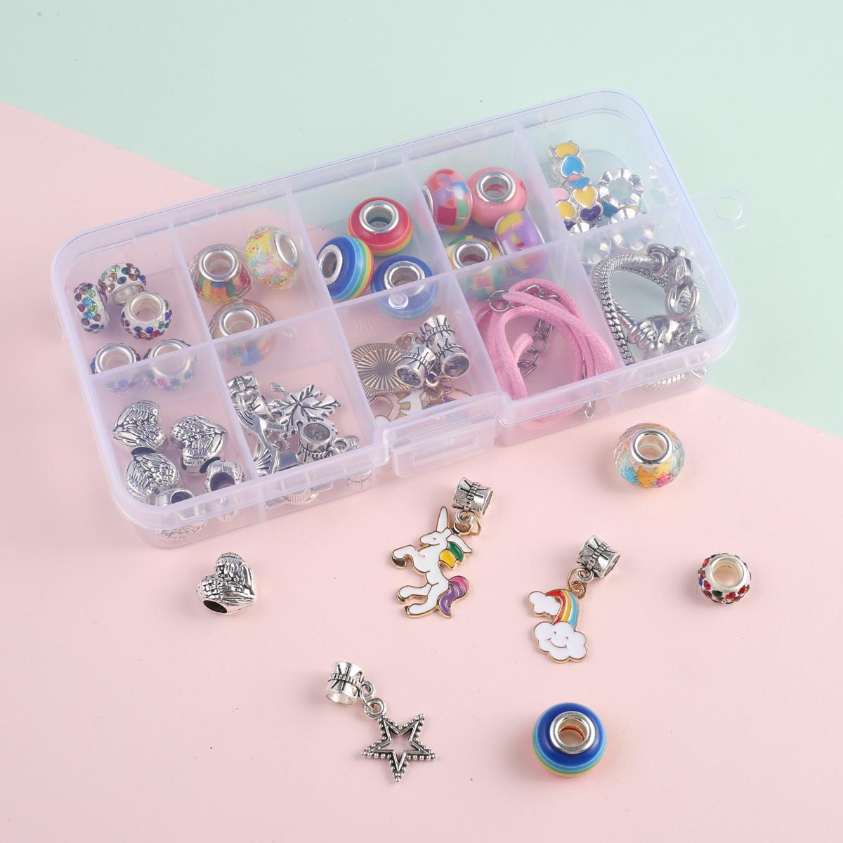 

Коробка для хранения с 10 слотами, прозрачный пластиковый контейнер для ювелирных изделий своими руками, футляры для переноски бусин, прямоугольная коробка, размер 160x60x25 мм 160x60x25mm белый