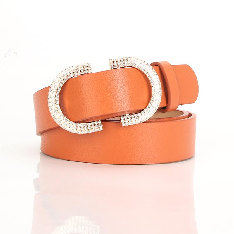 Ladies Double D Alloy Japanese Buckle Simple Decoration, Jeans Retro Atmosphere Elegant Non-Porous Belt