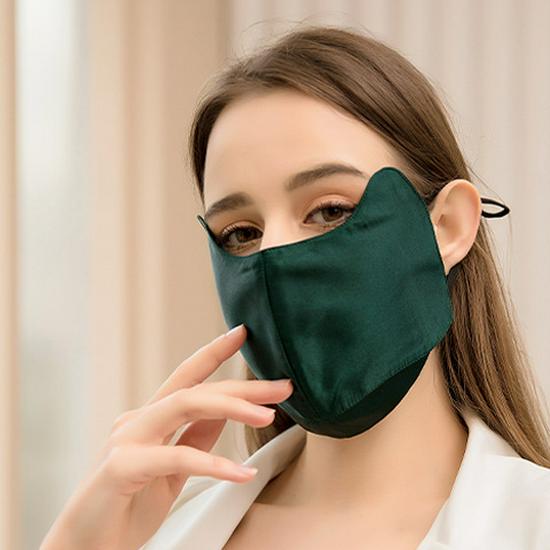 Women's 100% Mulberry Silk Sun Mask - Breathable, Anti-UV, Double Layer, Full Face Coverage for Summer Cycling.
