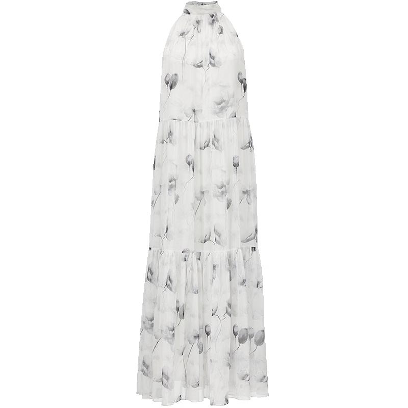 

VEROMODA 2025 Summer Halter Neck Printed A-Line Maxi Dress M