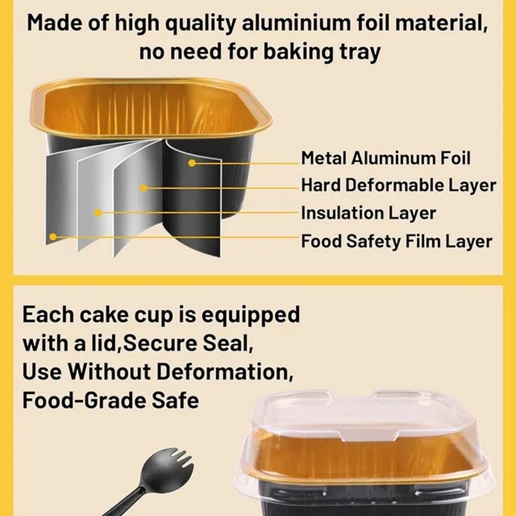 Aluminum Foil Cake Cup Muffin Tin With Lid, 60-pack Cake Pan, Bread Mold With Lid, Disposable Baking Cup Aluminum Foil Cake Baking Cup With Lid