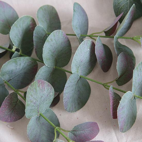 1 szt. Sztuczne liście roślin eukaliptusowy ogród DIY strona główna dekoracje ślubne rękodzieło