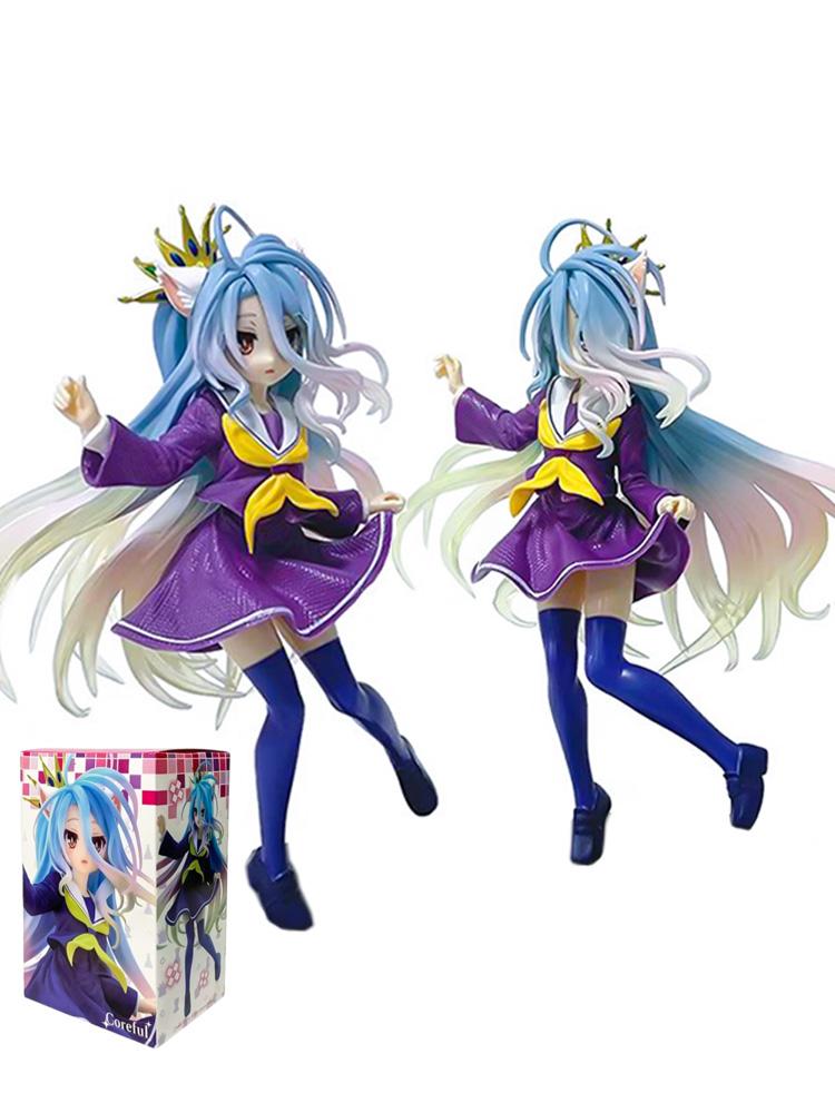In Stock Anime NGNL No Game No Life White " 18.5CM Shiro PVC Model Action Figures Model Collection Ornament Toy Holiday Gif
