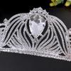 Catwalk Bridal Tiara Silver Large Rhinestone Crystal Bridal Crown Headband Wedding Hair Accessories Wedding Jewelry for Women