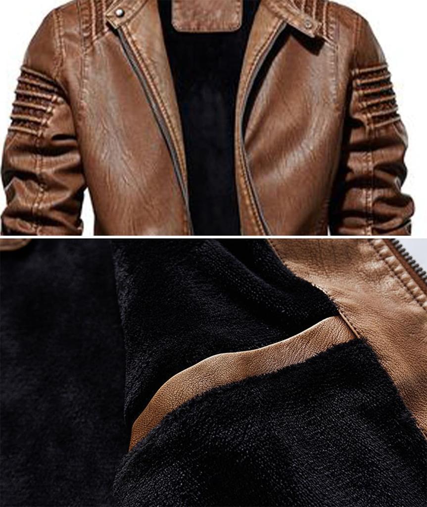 Laquest PU Leather Rider Single Winter Men's Jacket, Breasted, Spring, Autumn, (M, Black)