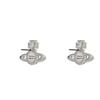 VIVIENNE WESTWOOD Roxanne Porcelain Glaze Vintage Silver Saturn Crystal Earrings Women Earrings 6201032Q02P309P309