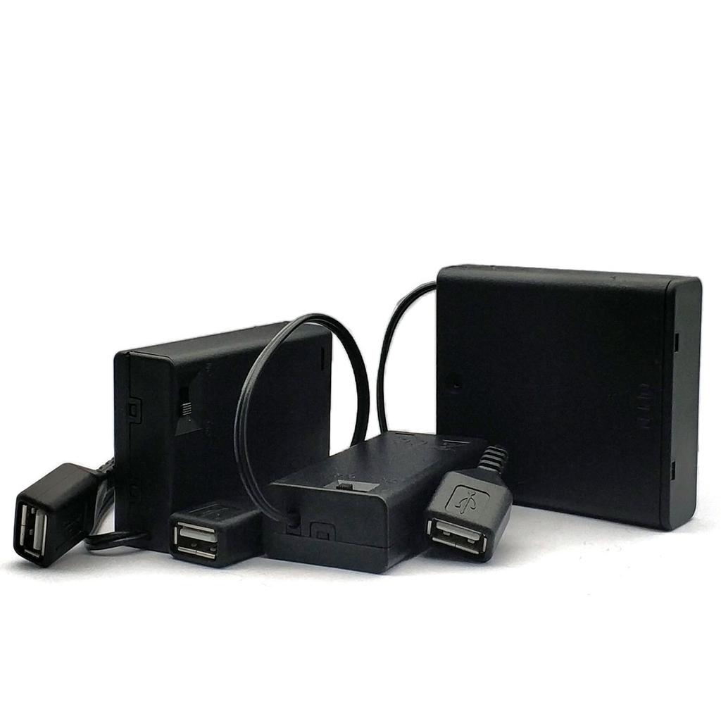 AA-Batteriehalter USB AA-Batteriebox AA-Batteriefach mit USB-Stromanschluss mit Deckel mit Schalter mit 2/3/4/6/8 Steckplätzen DIY