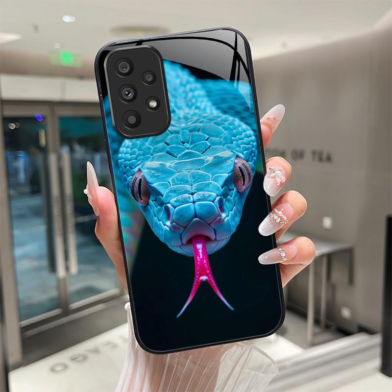 Süße Cartoon-Katzen Blumen Hülle Für Samsung Galaxy A52 A52S A72 4G 5G Gehärtetes Glas Handyhülle Schutzhülle Rückseite Hartschale