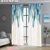 2pcs,2D Plane Printing Curtains&Window Treatment Blue Feather Durable Polyester (without Rod) Decorations Inside Use for