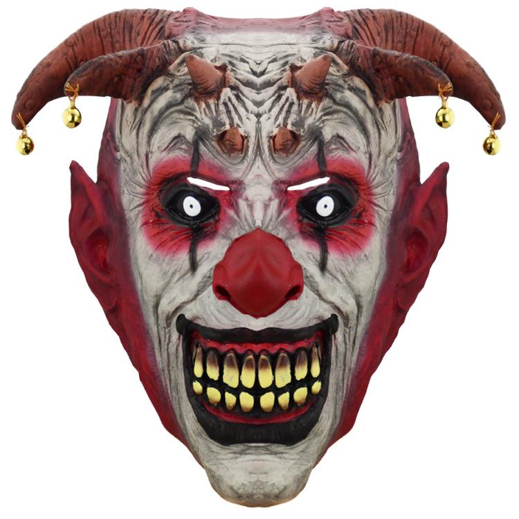 Halloween Latex Horror Mask Dance Party Costume Props Bell Clown Mask