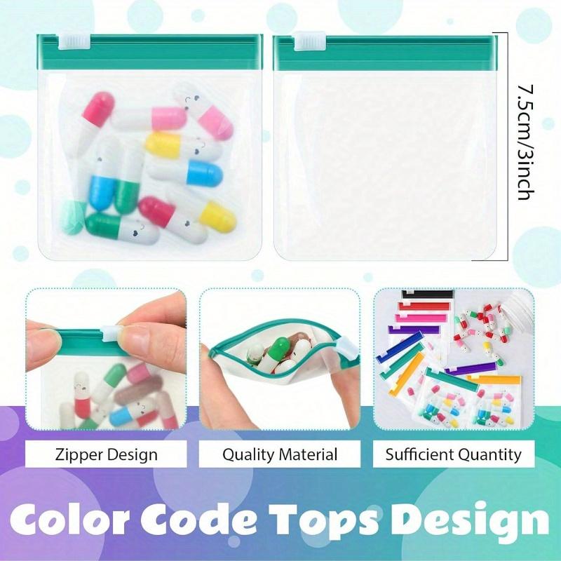 Pill Pouch Bags Zippered Pill Pouch Set Reusable Translucent Medicine Organizer Self Sealing Medicine Bag Travel Plastic Pill Bags