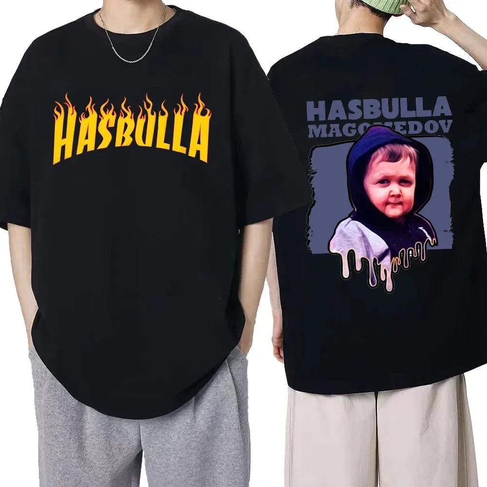 Klasické bavlněné tričko Team Hasbulla pro muže a ženy s motivem bojujícího Hasbully, hiphopové grafické tričko, topy, manga tričko, streetwear