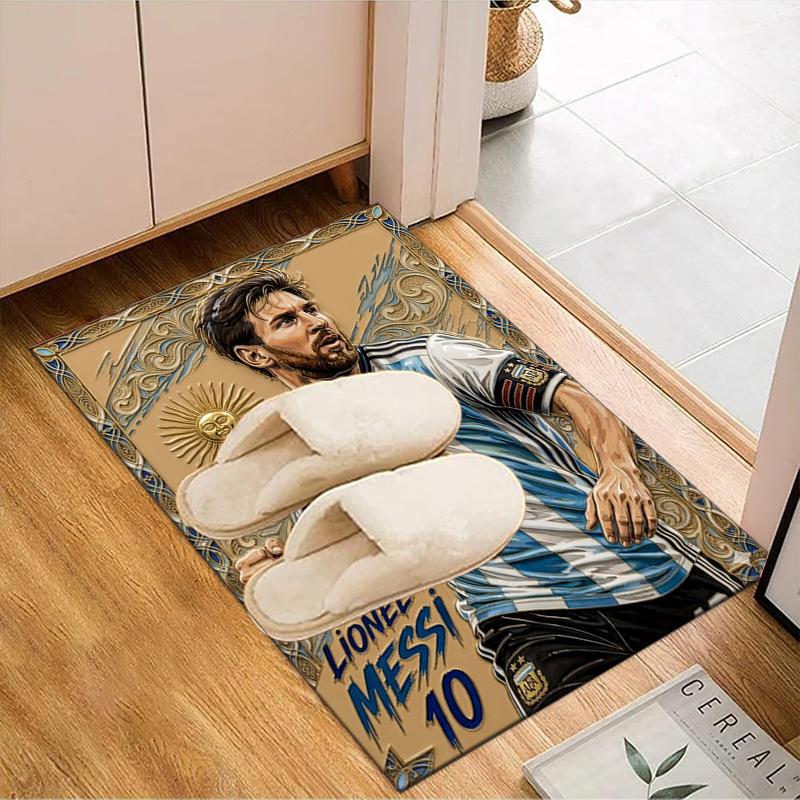 Golden Messi Glory Rug Game Carpet, Floor Mat for Bedroom Living Room Entryway Rug, Home Decor Idea Gift for Christmas Birthday