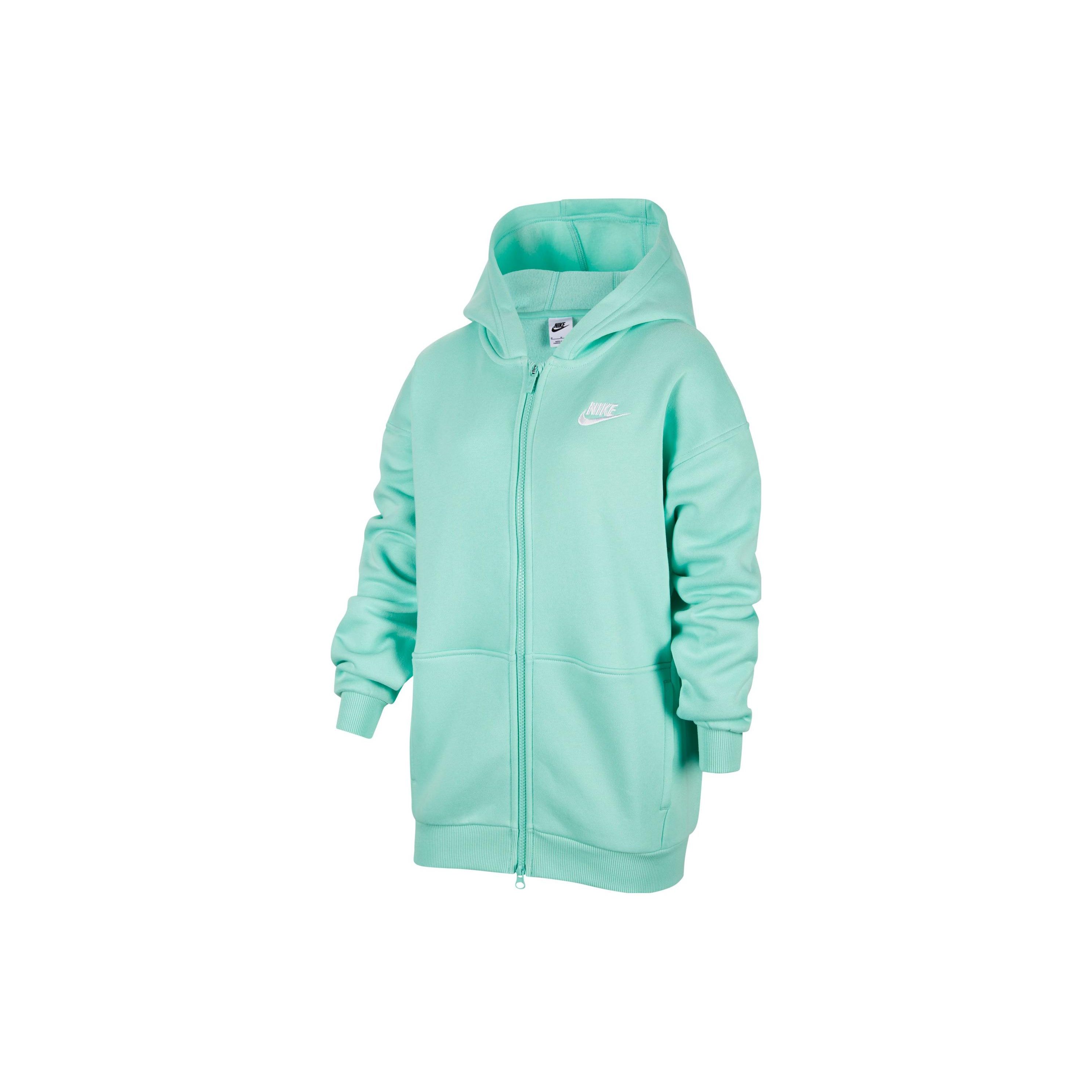 

Nike Solid Color Hooded Fleece Loose Casual Jacket Kids jackets FD2931-349 XS