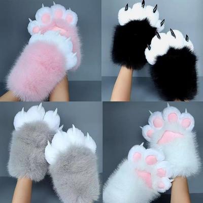 New Cosplay Cat Paw Gloves Squeaking Cartoon Cat Claw Mittens Animal Thicken Cosplay Gloves Props