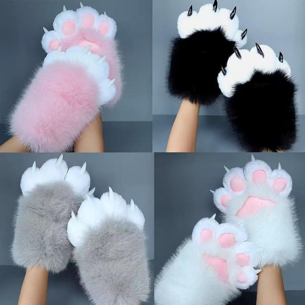 1Pc New Plush Cosplay Cat Paw Glove Squeaking Cartoon Cosplay Glove Thicken Animal Cat Claw Mittens Props Furry Glove