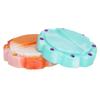 2 Pcs Cyan Yellow Portable Storage Disc Needle Sucker Round Plastic Magnetic Sewing Needle Holder with 32 Needle