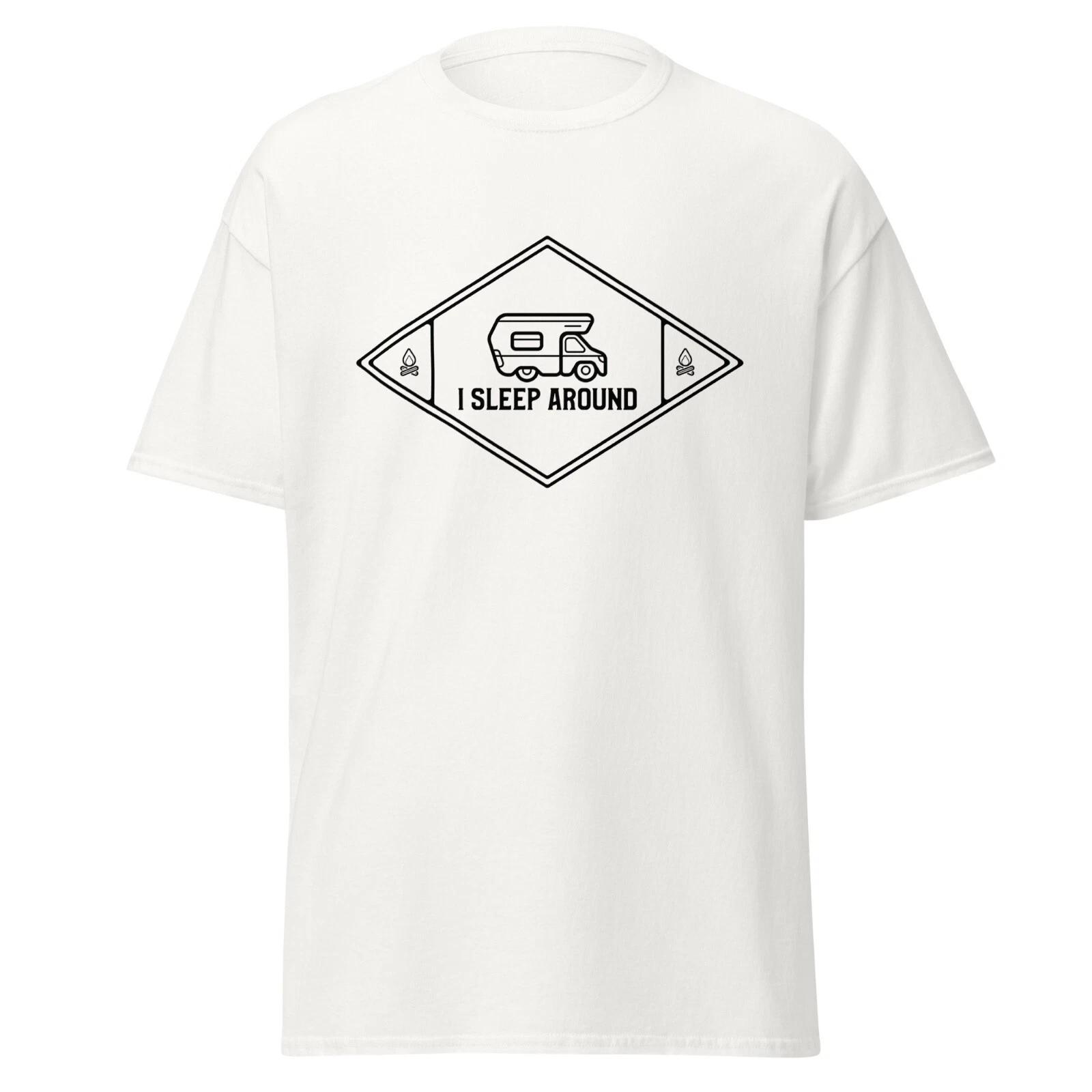 I Sleep Around Mens Classic T Shirt Funny RV Camping Graphic Tee M