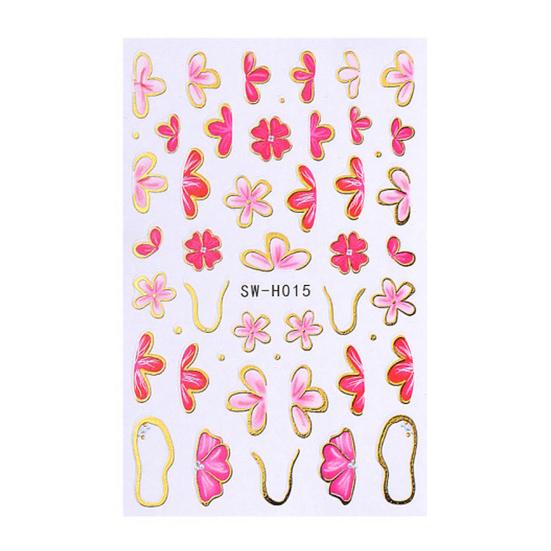 Floral Nail Art Stickers Self-adhesive Spring Summer Flower Pattern Women Manicure Decoration Decals Home Salon DIY Nail Supplies