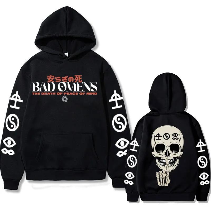 

Худи с двусторонним принтом песни Bad Omens Band Like A Vliiain, флис, уличная одежда, осень-зима S