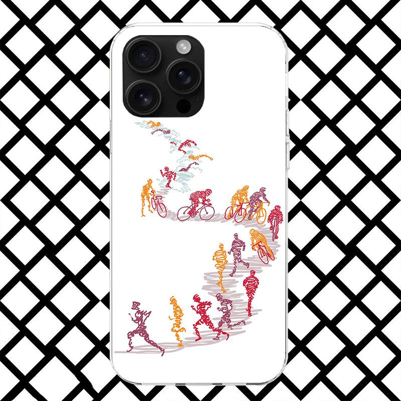 Triathlon Swim Bike Run Phone Case for iPhone 17 Air 16 16E 15 14 Plus 13 Mini 12 11 Pro Max 7 8 + SE 2020 Soft Cover Fundas 17