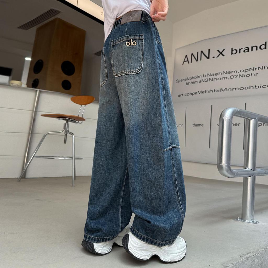 2025 Girls' Fleece-lined Wide-leg Jeans for Autumn/Winter - Scimitar Style