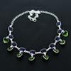 Peridot Herz Edelsteinkette 925 Sterlingsilber Kette Amethyst Kette Böhmische Handgefertigte Silberkette Geschenk für Weihnachten