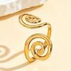 Ins Style 18K Gold-Plated Adjustable Spiral Ring - Stainless Steel Jewelry