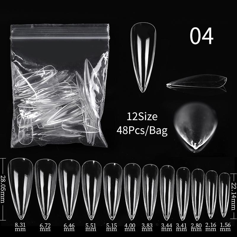 1Bag Gel Nails Extension System False Nail Full Cover Sculpted Clear Matte Fake Nail Tips Quick Building Nail Manicures Tool