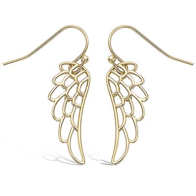 [N5323] - Gold Plated 'Angel Wings' Earrings - 30x9 Mm
